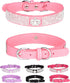 Bling Dog Collar for Small, Medium, Large Dogs - Crown Rhinestone Adjustable Leather Suede Collar, Pink