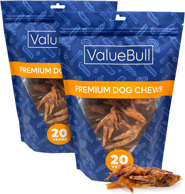 ValueBull Chicken Feet for Dogs, 50 Count - All Natural Dog Chew,