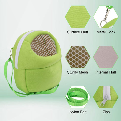 Hypeety Pet Carrier Bag Sling Backpack for Small Pets, Breathable Outgoing Bag (Green)