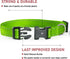 Reflective Dog Collar with Buckle Adjustable Safety Nylon Collars for Small Medium Large Dogs, Grass Green M