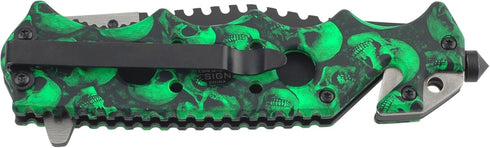 TAC Force TF-809 Series Spring Assist Folding Knife, Two-Tone Blade, 4.5-Inch Closed