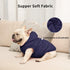 Fleece Lining Extra Warm Blue Dog Hoodie for Large Dogs, Winter Jacket Pet Coats with Hooded, XXXL