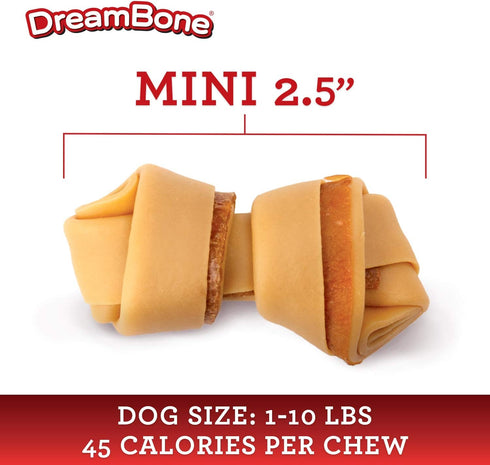 DreamBone Mini Chews, Real Bacon and Cheese Flavor, Rawhide-Free Dog Chews, 24 Count