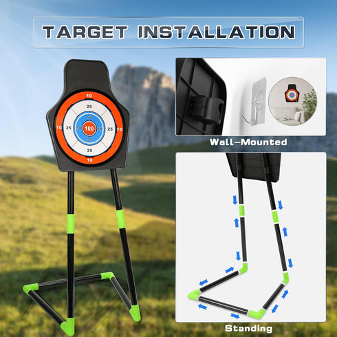 Set 2 Pack Set 20 4-8 8-12 Target&2 3-12 Bow and Arrow for Kids, LED Light Up Archery with Suction Cup Arrows, Indoor