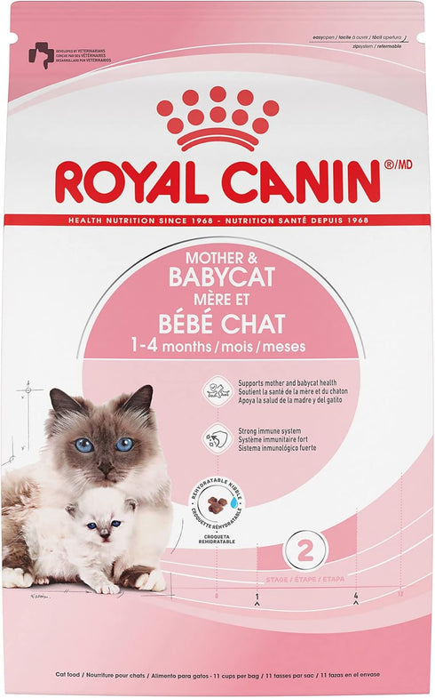Royal Canin Feline Health Nutrition Mother & Babycat Dry Cat Food for Newborn Kittens and Pregnant or Nursing Cats, 6