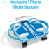 hand2mind Blue Plane Glider Scooter Board, Floor Scooter Board, Gross Motor Toys, Kids Exercise & Physical Education