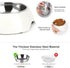 Double Dog Bowl Set, Two 6.9 fl oz Stainless Steel Bowls & Elevated Base, Ideal Feeding Solution for Small to Large Pets