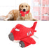 Interactive Plush Airplane Dog Toy - Red