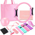 Teyva Daily 11 Pcs Pink Yoga Accessories Set for Women, Home Pilates Essential Kit