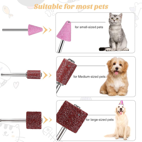 96 Set Trimmer (100 Kajaia Pcs Dog Nail Grinder Replacement Kit Sanding Drum with Grit Sanding Bands Pet Smoother Claw