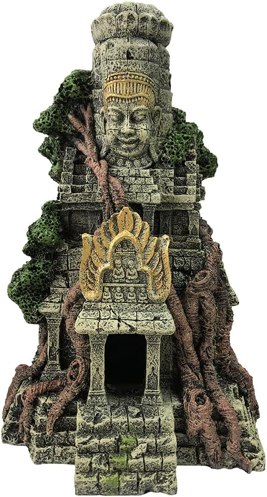 Aquarium Angkor Wat Buddha Statue Temple Decorations, Fish Tank Zen Ornament for Good Luck