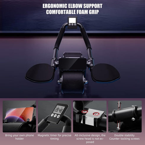 Uota Ab Roller Wheel with Elbow Support | Automatic Rebound Abdominal Wheel for Fitness Training