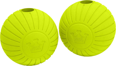 Chew King Supreme Rubber Fetch Balls, Extremely Durable Natural Rubber Toy, 2.5 inch, Yellow (CM-10066-CS01)