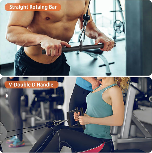 SERTT Workout Cable Machine Attachment for Home Gym, LAT Pulldown Attachments for Weight Training