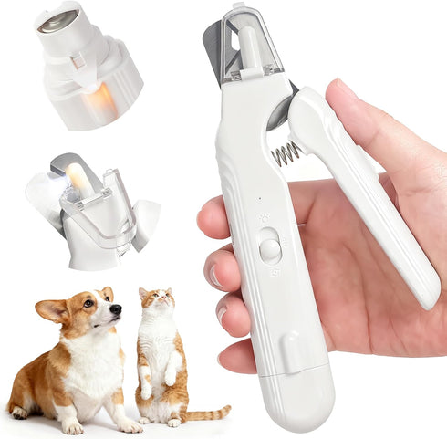 Motiilanco 2-in-1 Dog Nail Clippers & Grinder with LED Light, Quiet Electric Pet