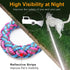 Reflective Dog Leash, Strong Nylon Rope Braided Heavy Duty for Large and Medium Dogs, 10ft, Pink