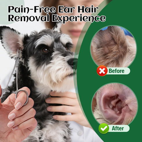 30g 5.5" Dog Ear Plucking Powder & Hair Removal Tool Kit Dog Ear Powder for Hair Removal, Hemostat Ear Hair Removal