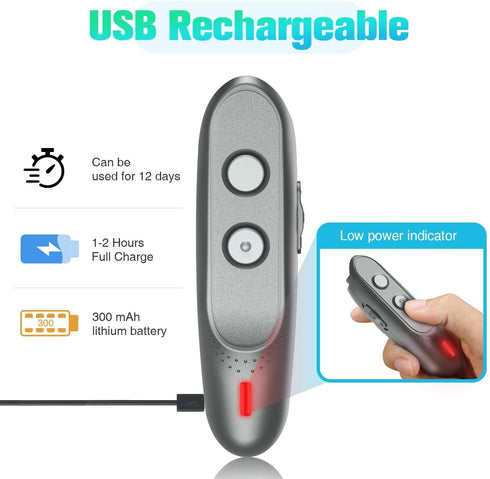 Rechargeable Ultrasonic Dog Barking Deterrent Devices, 3 Frequency No Bark Control, 16.5 Ft Range Dog Whistles