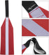 Safety Tow Flag with Webbing for Kayak, Boat, Bicycle, Truck Loads - Red with Reflective Band Travel Warning