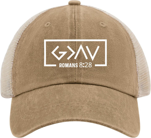 God is Greater Than The Highs and Lows Dad Hat, Trendy Women Trucker Hat with Mesh Cap for Summer