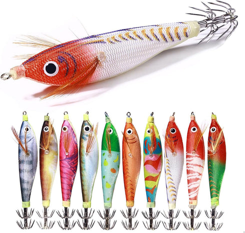 TIANQUXNGI Round Belly Fishing Baits for Freshwater and Saltwater Fishing Enthusiasts Multicolor Shrimp Cuttlefish Jigs