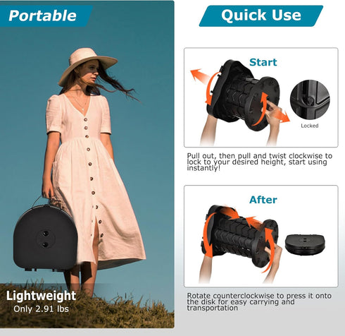 Upgrade Retractable Portable Toilet Camping Toilet Lightweight and Height Adjustable Folding Travel Toilet Portable