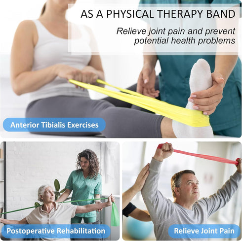 Resistance Bands for Working Out, Elastic Exercise Bands Set for Stretching, Suitable for Rehab, Yoga, Pilates