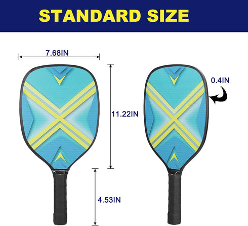 PATIKIL Pickleball Paddles Set with 4 Premium Wood Rackets, Cushion Grip, 4 Balls, Cooling Towels, Carry Bag