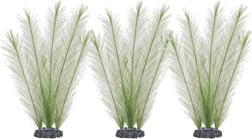 3 Pcs Artificial Plants for Fish Tank, 7.5" Green Plastic Water Plants Aquarium Decorations