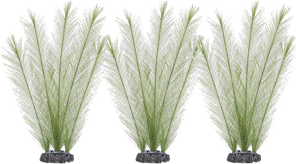 3 Pcs Artificial Plants for Fish Tank, 7.5" Green Plastic Water Plants Aquarium Decorations