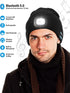 Wmcaps Bluetooth Beanie with Light, Unisex USB Rechargeable 4 LED Fashlight Hat with Cordless Headphones, Unique Gift