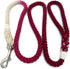 Sier 5ft Ombre Rope Dog Leash Braided Cotton Heavy Duty Strong Durable Multi-Colored (Maroon Red)