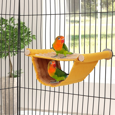 Wontee Hamster Plush Hammock - Bird Hanging Bed Nest for Small Pets, Yellow, S