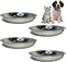 kathson Stainless Steel Cat Bowl, 4 pcs Shallow & Wide Dishes for Cats & Dogs, Fits Elevated Stands (10.22 Inch Dia.)