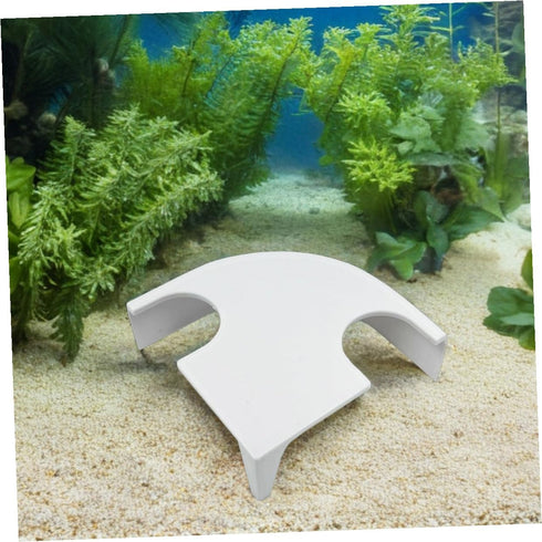 BESPORTBLE Aquarium Corner Hideout Cave with Two Holes Fish and Shrimp Shelter Small White Fish Tank Shelter