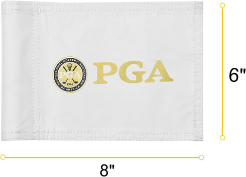 Golf Flag Mini, 8x6 Inch, Dual-Layer Silk-Printed, Fade-Resistant Nylon for Backyard Practice Putting Green