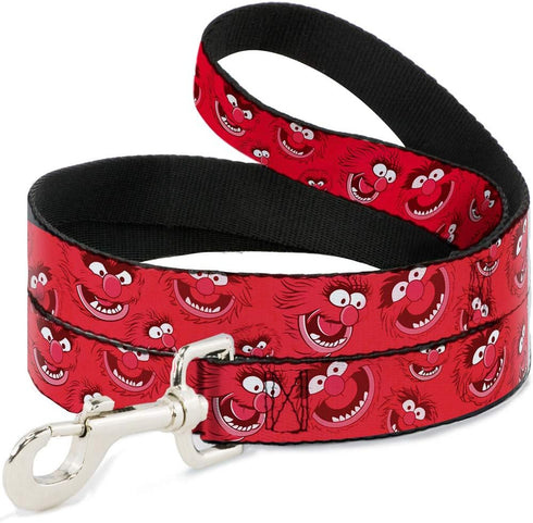 Buckle-Down Pet Leash - Animal Expressions Scattered Reds - 4 Feet Long, 1/2" Wide