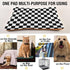 Checkerboard Pet Bed Pad, Soft Dog Bed Mat with Anti-Slip Bottom, Machine Washable Crate Pad for Sleeping
