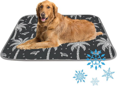 Generic Cats Dog Cooling Mat Ice Silk Car Mat for Dogs Palm Tree