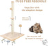 ANWA 32" Tall Cat Scratching Post, 3-in-1 with Plush Toys, Premium Sisal for Cats of All Ages, Stable Base
