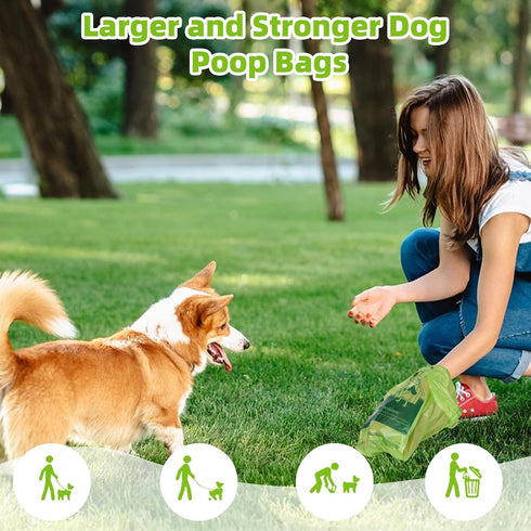 Lospu HY 100 Count Poop Bags for Dogs, Dog Poop Bags with Handles, Extra Thick Strong Leak Proof Doggie Waste Bag