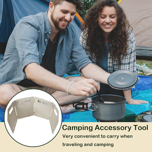Stove Windscreen, Folding Camping Stove Windshield, 4 Plates Stainless Steel for Outdoor Cooking, Picnic, and