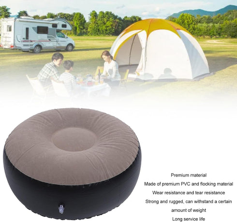 Fydun Inflatable Stool Ottoman Footrest, Flocking Multipurpose Lightweight Patio Seating All Weather Foot Portable
