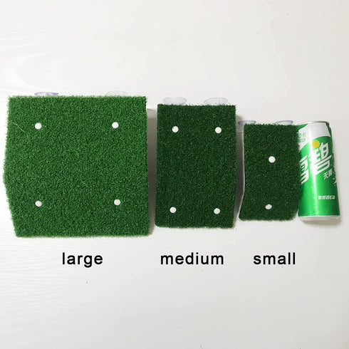 DoubleWood Lawn Turtle Basking Platform, Resting Platform with Simulation Grass for Small Reptiles, Frogs