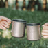 iBasingo 420ml Titanium Mug without Lid, Ultra-light Portable Outdoor Camping Pot, Hiking Drinkware with Foldable