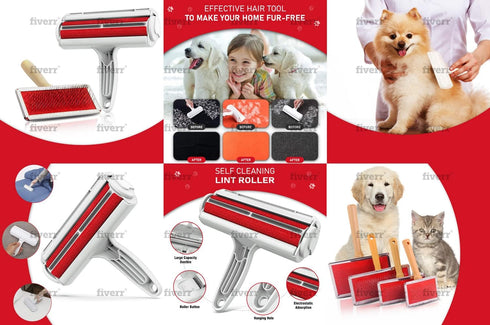 Pet Fur Remover Roller with Gift Fur Brush for Grooming