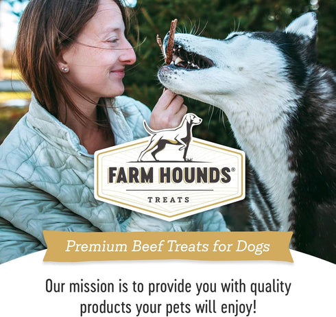100% 1 Pack Farm Hounds - Beef Strips - Premium Natural Beef Jerky for Dogs - Humanely Raised Cattle - Break-to-Size