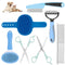 Pet Grooming Kit with Shedding Slicker Brush, Bath Massage for Rabbit, Puppy, Kitten, Includes Combs and Brushes