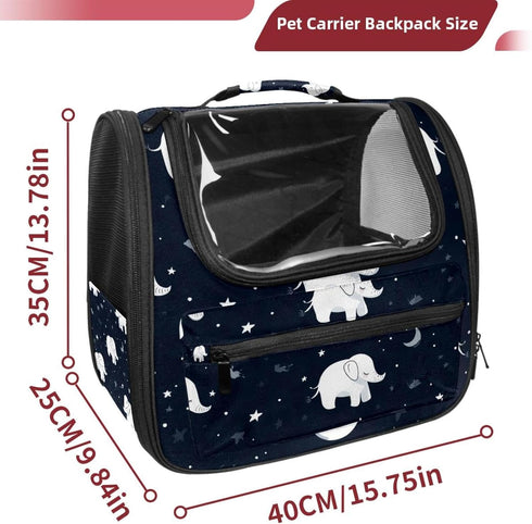 Backpack Backpack White Baby Elephants Cat Carrier, Breathable Cat Carrier Large Space Bubble Pet for Kitty Small Dog