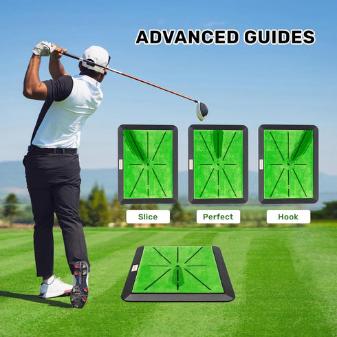 3 Golf Hitting Mats Training Equipment, Golf Practice Mat with Instant Swing Path Feedback, Replaceable Golf Training